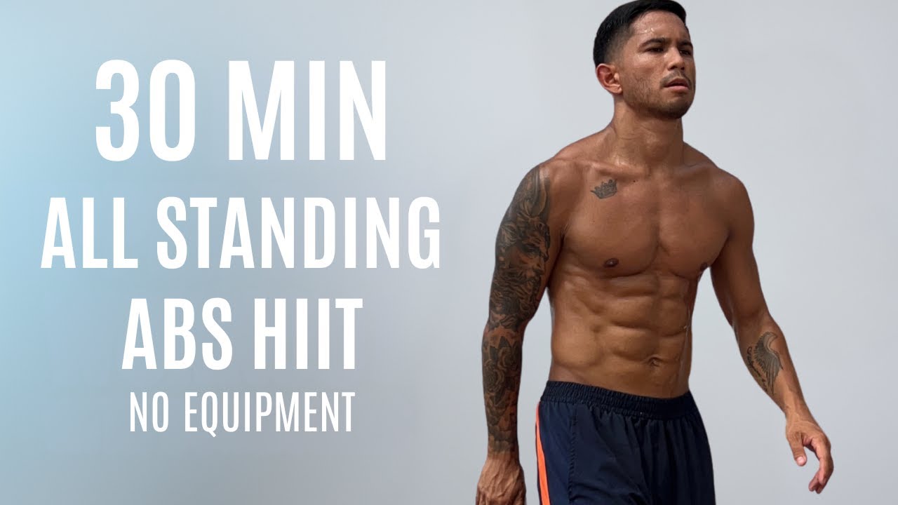 30 MIN STANDING ABS HIIT &ndash; No Floor, No Equipment | Intense Core Workout for Flat Stomach