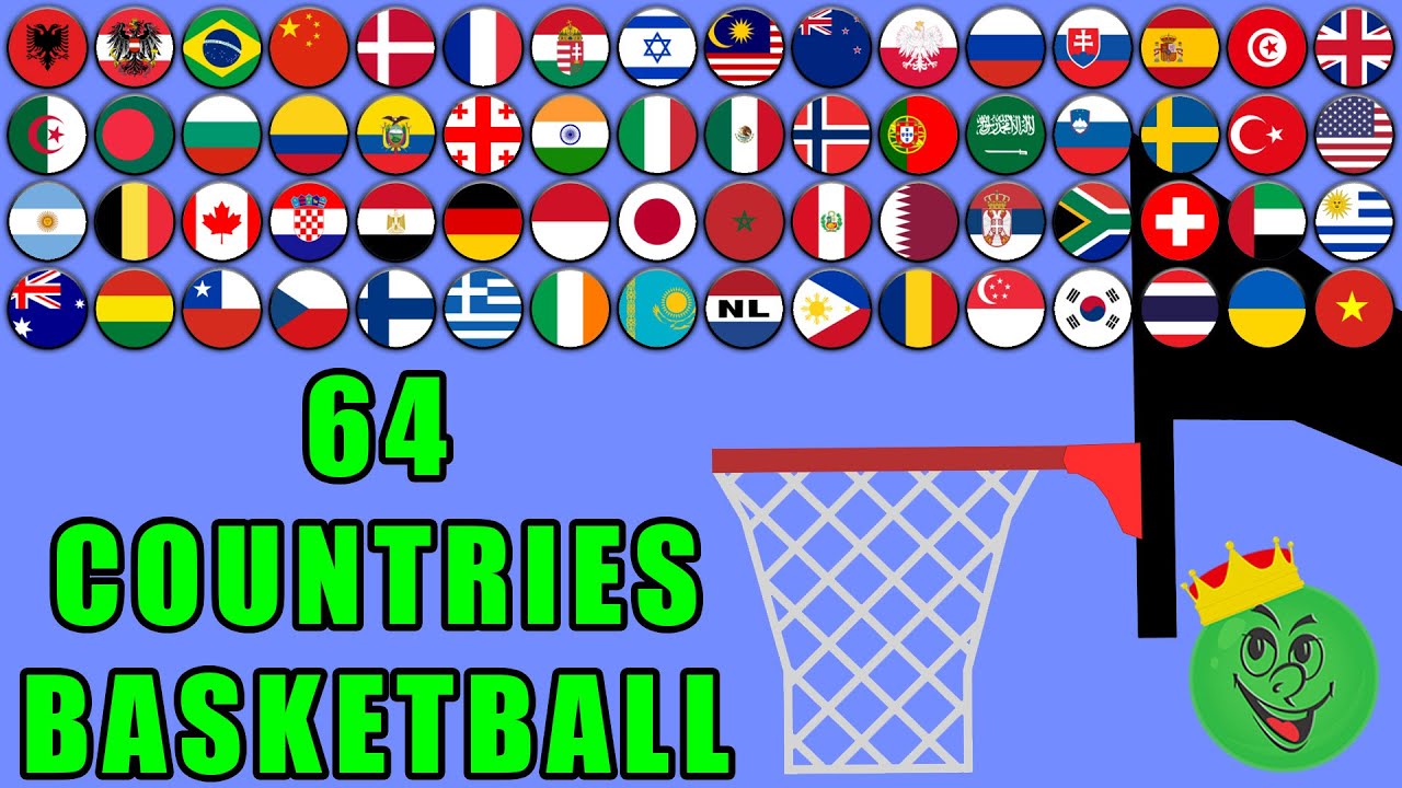 Basketball Marble Race with 64 Countries 9 \ Marble Race King