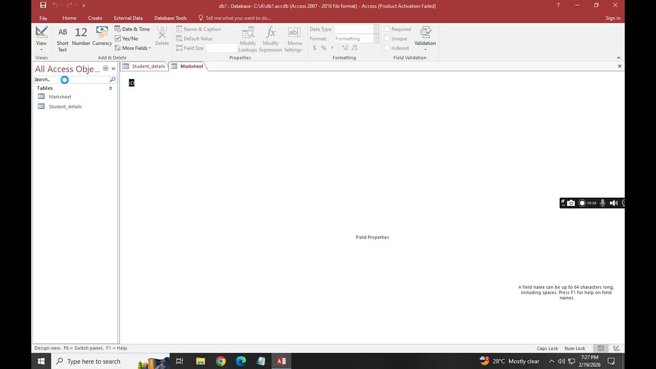 1. MS Access Basics: How to Create, Save, Edit, and Insert Data into a Database in MS Access