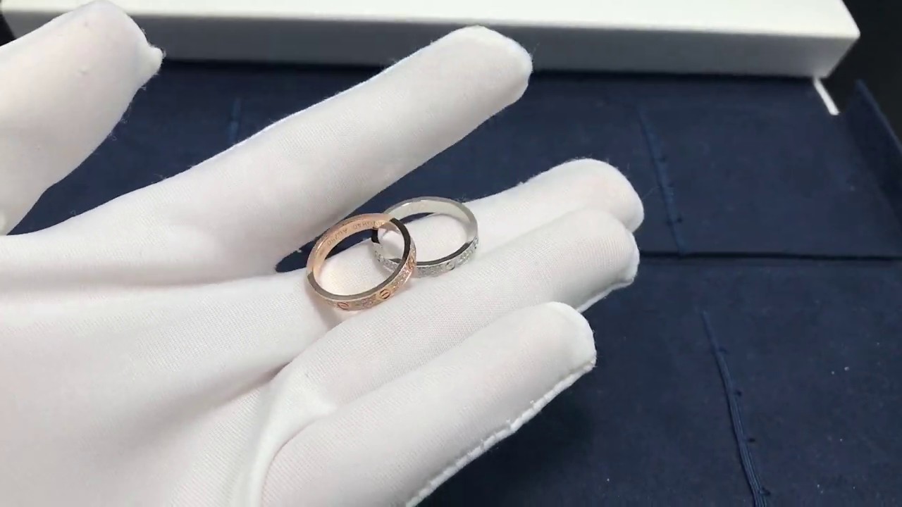 Cartier LOVE Ring Pave Diamond White Gold And Yellow Gold