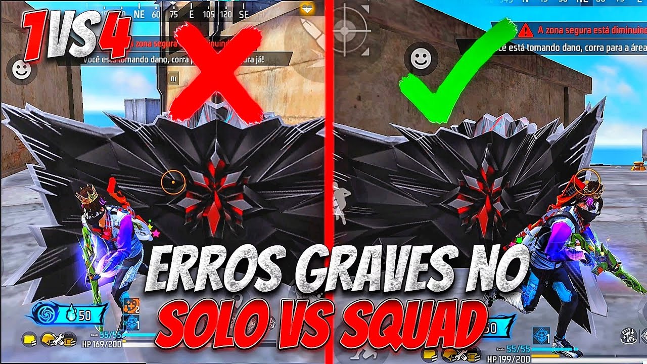 ERROS GRAVES  QUE TE ATRAPALHAM NAS TROCAÇÃO SOLO VS SQUAD!! FREE FIRE MOBILE 