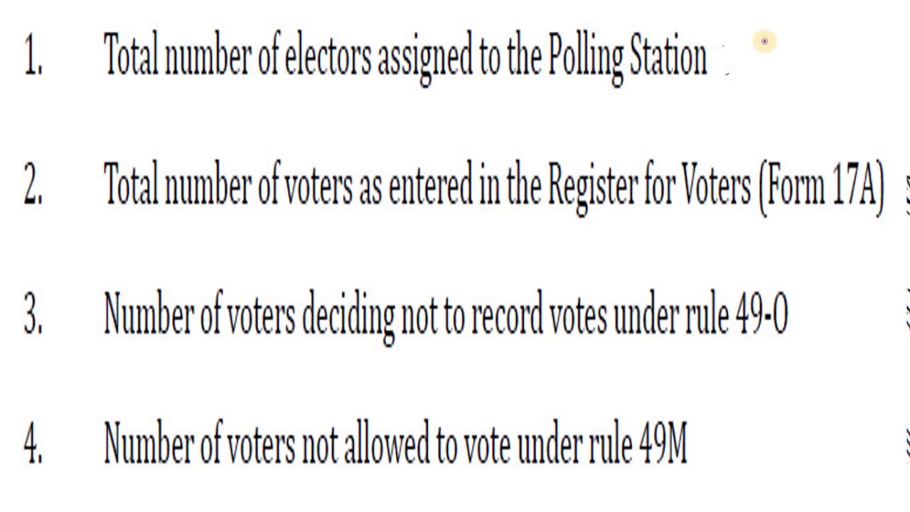 VOTERS REGISTER 17 A & FORM 17 C