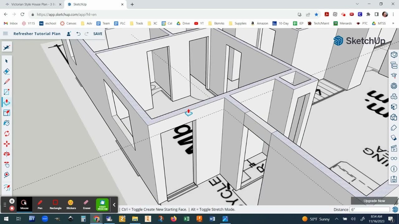 SketchUp Refresher - Pushing & Pulling Windows and Doors
