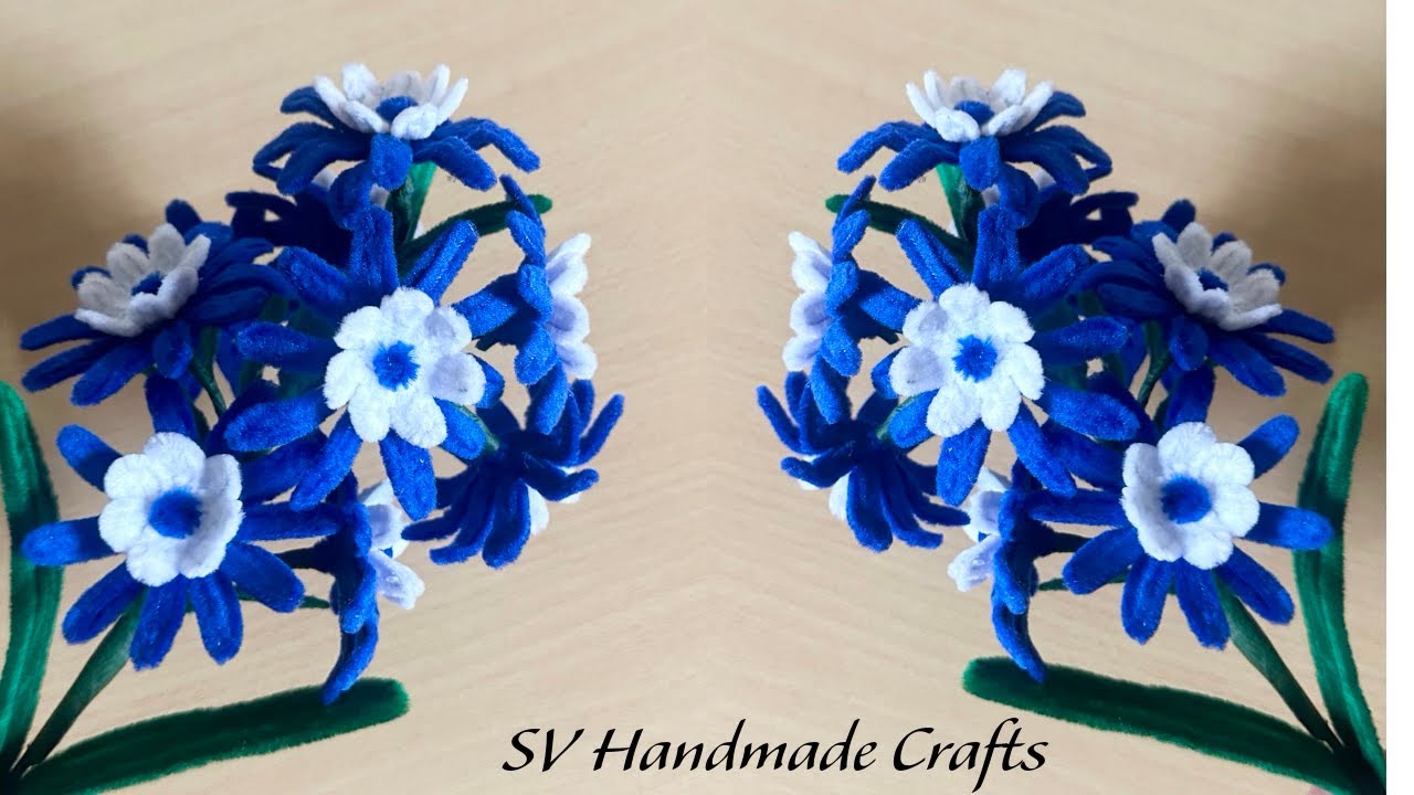 DIY | Beautiful flower making idea with pipe cleaners | Chenille wire craft | Craft ideas | Handmade