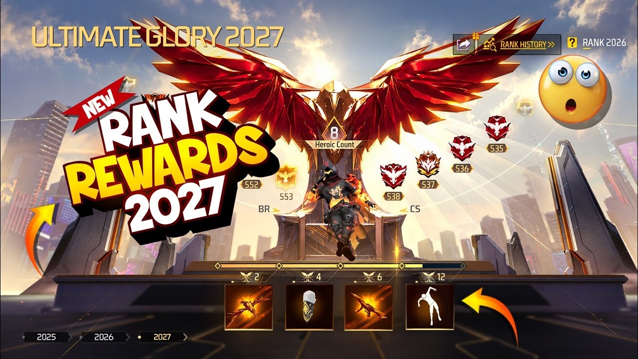 নতুন রাঙ্ক দিয়ে😳ফ্রিতে নিতে পারবে সবাই💥 Rank 2027 Free Rewards | Free Fire New Event | FF New Event