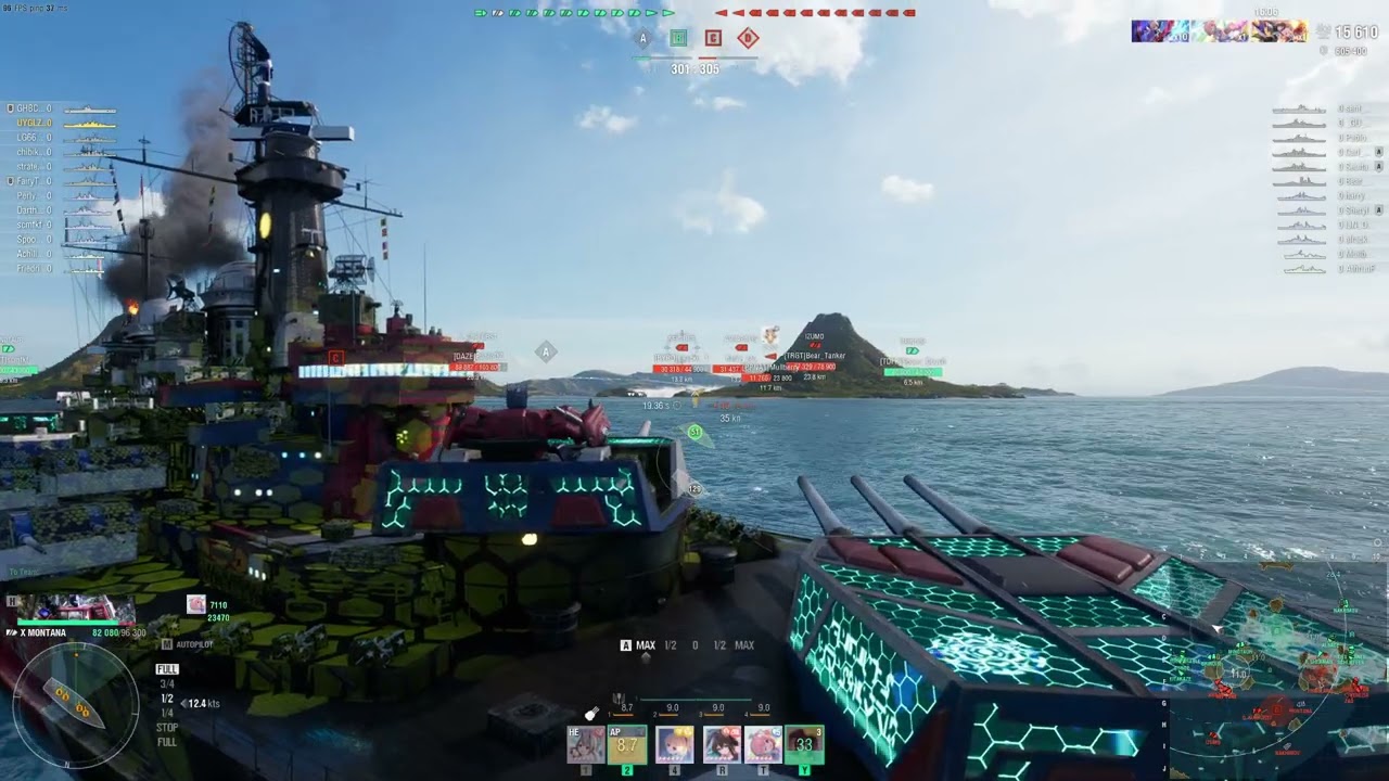 World of Warships: Full Round of T10 USS Montana (UYGLZ-Music; Calculation Failed Most Time)