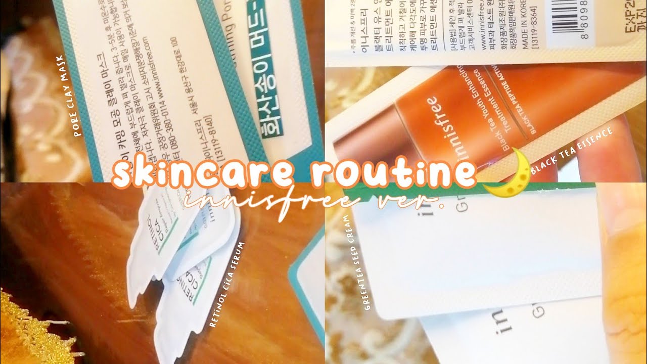 night skincare routine🌙 review innisfree (sample size)