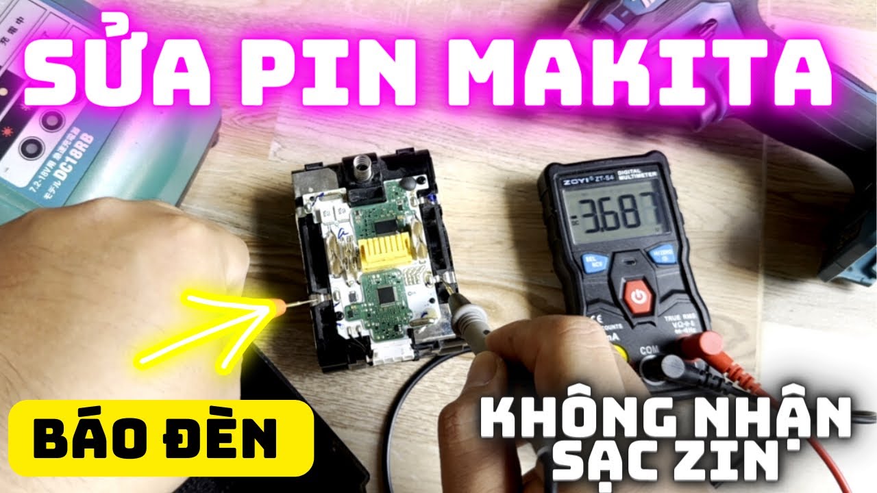 [  Tự sửa pin ] MAKITA đ&aacute; đ&egrave;n kh&ocirc;ng nhận sạc zin tại nh&agrave;