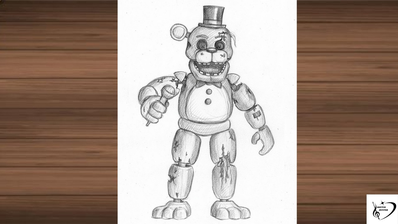 How to Draw Freddy Fazbear | Step by Step Pencil Sketch Tutorial for Beginners | FNAF art