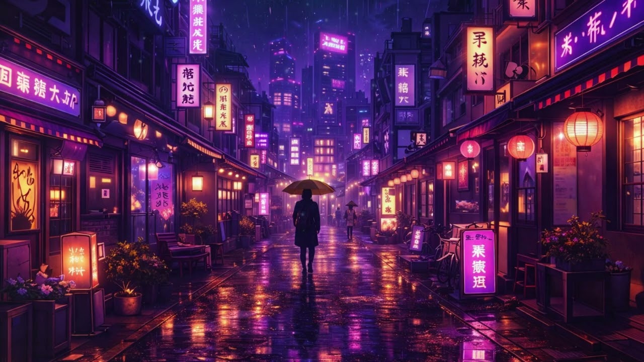 Rainy Japanese Street at Night 🌙 | lofi beats for study, relax & sleep