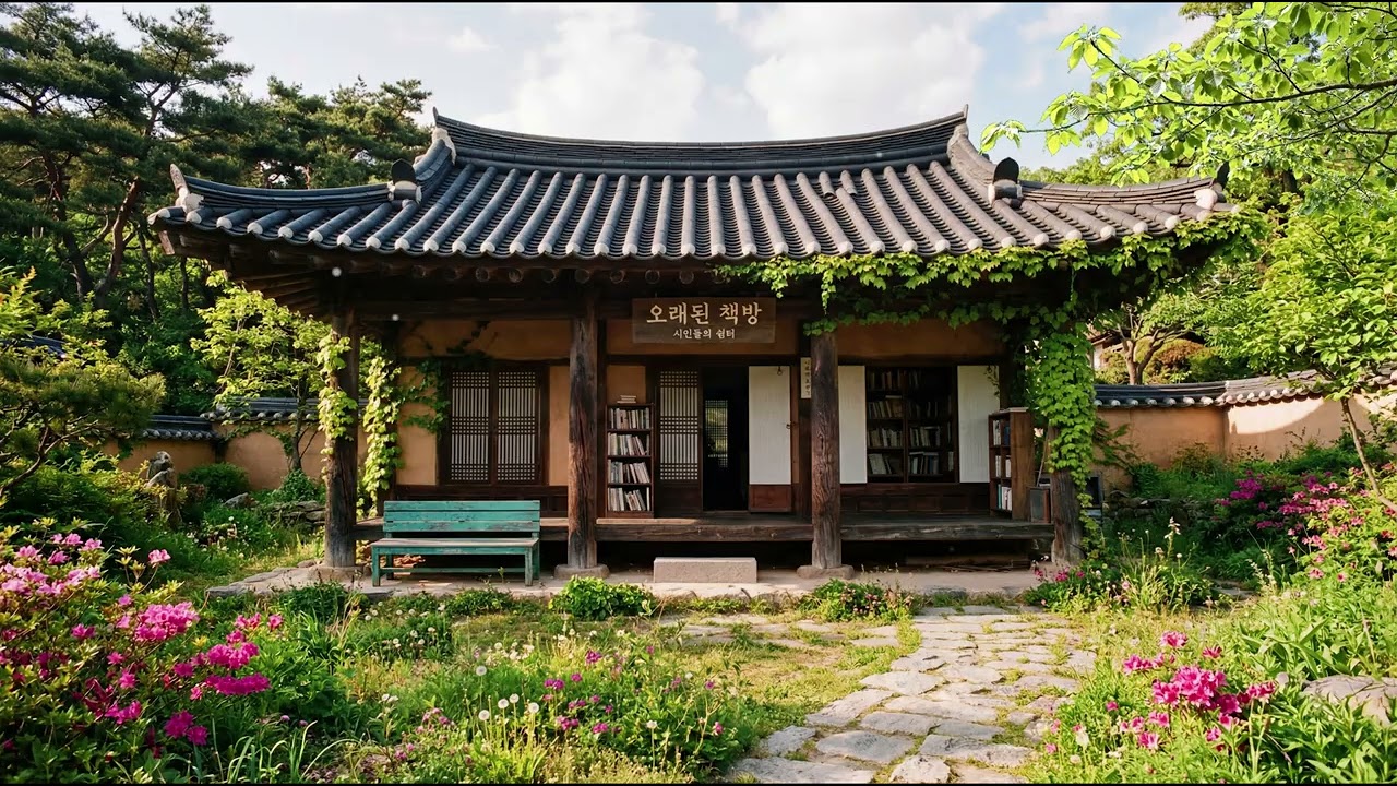 Study Piano | Peaceful Hanok Bookstore Garden