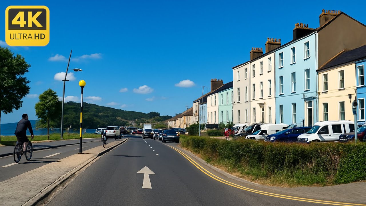 4K Scenic Drive in Ireland – Relaxing Road Trip from Dun Laoghaire to Bray Beach with Music