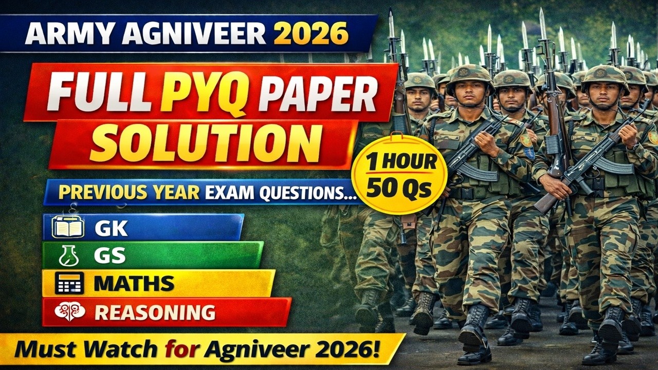 Army Agniveer Exam 2026: Full Original Paper Solution || Army Agniveer Previous Year Question Paper