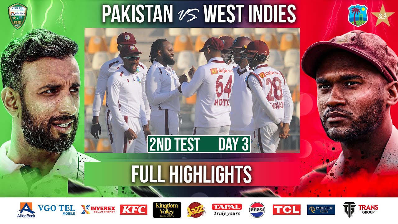 Full Highlights | Pakistan vs West Indies | 2nd Test Day 3 | PCB | M2I1A