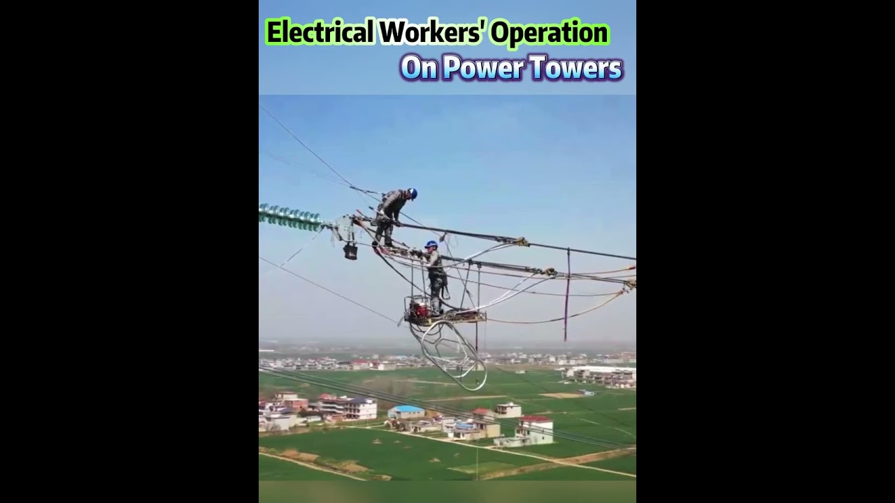 Uncovering Electrical Workers&lsquo; Operation on Power Towers #china #china #fyp #fypシ
