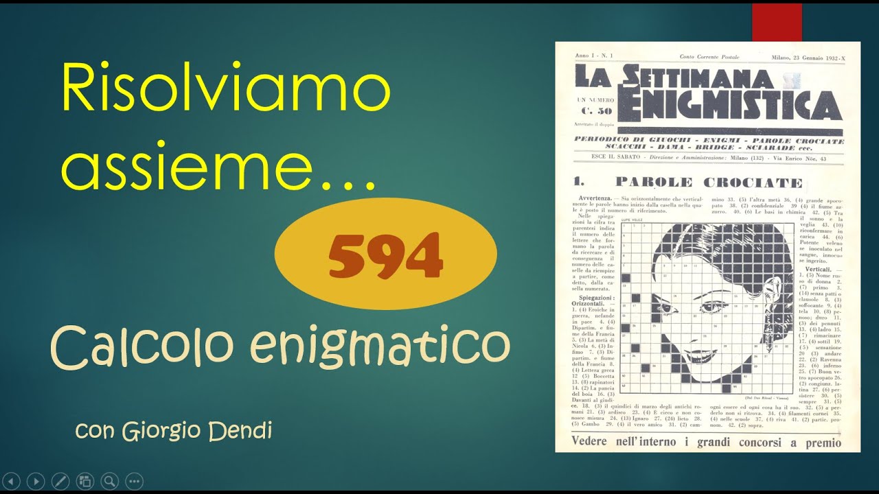 Risolviamo con Giorgio Dendi un CALCOLO ENIGMATICO della Settimana Enigmistica?