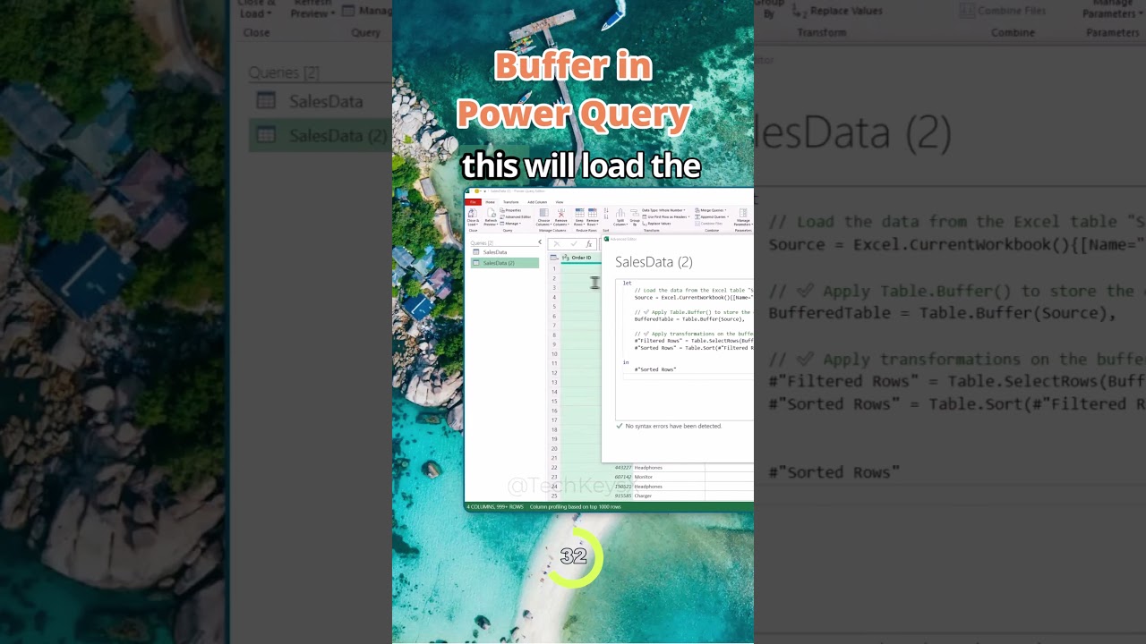 Buffer To speed up Queries in Power Query #excel #datascience #microsoft #powerqueryeditor #data