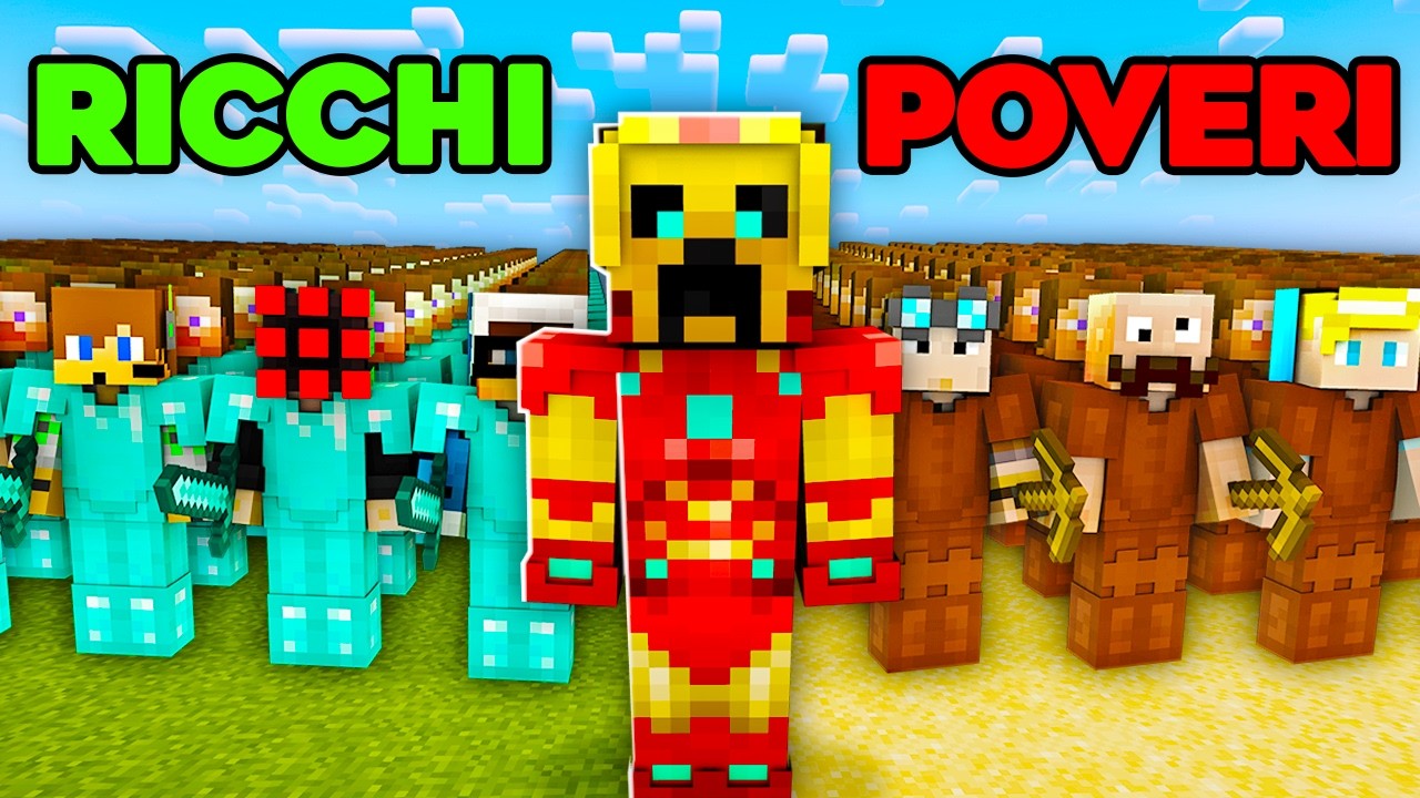 1000 GIOCATORI SIMULANO UNA CIVILT&Aacute; SU MINECRAFT: RICCHI VS POVERI