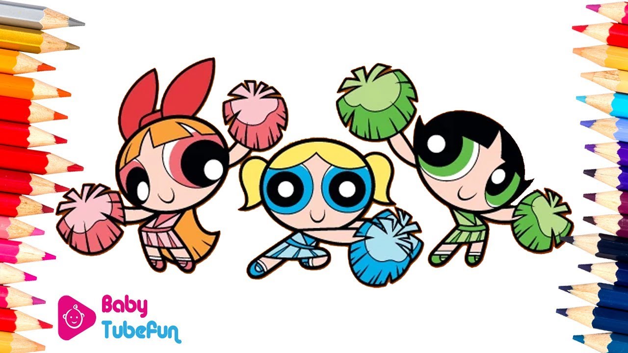 Colouring Powerpuff Girls Rowdyruff Boys Brick Boomer Butch Blossom Bubbles surprise eggs