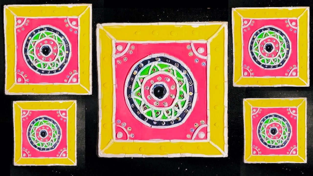 DIY Lippan Art Mirror | Mud and Mirror Art Work | How to make Lippan art