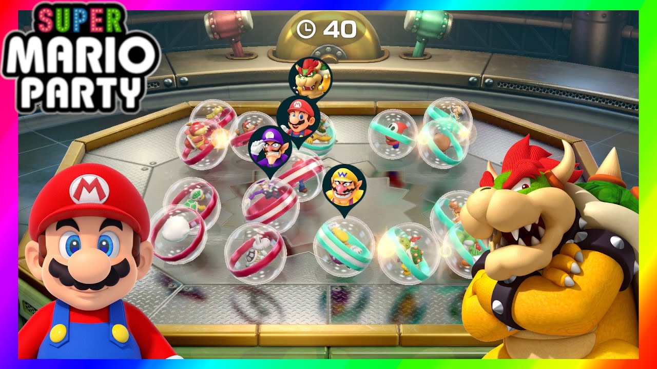 Super Mario Party Minigames Mario vs Bowser vs Wario vs Waluigi