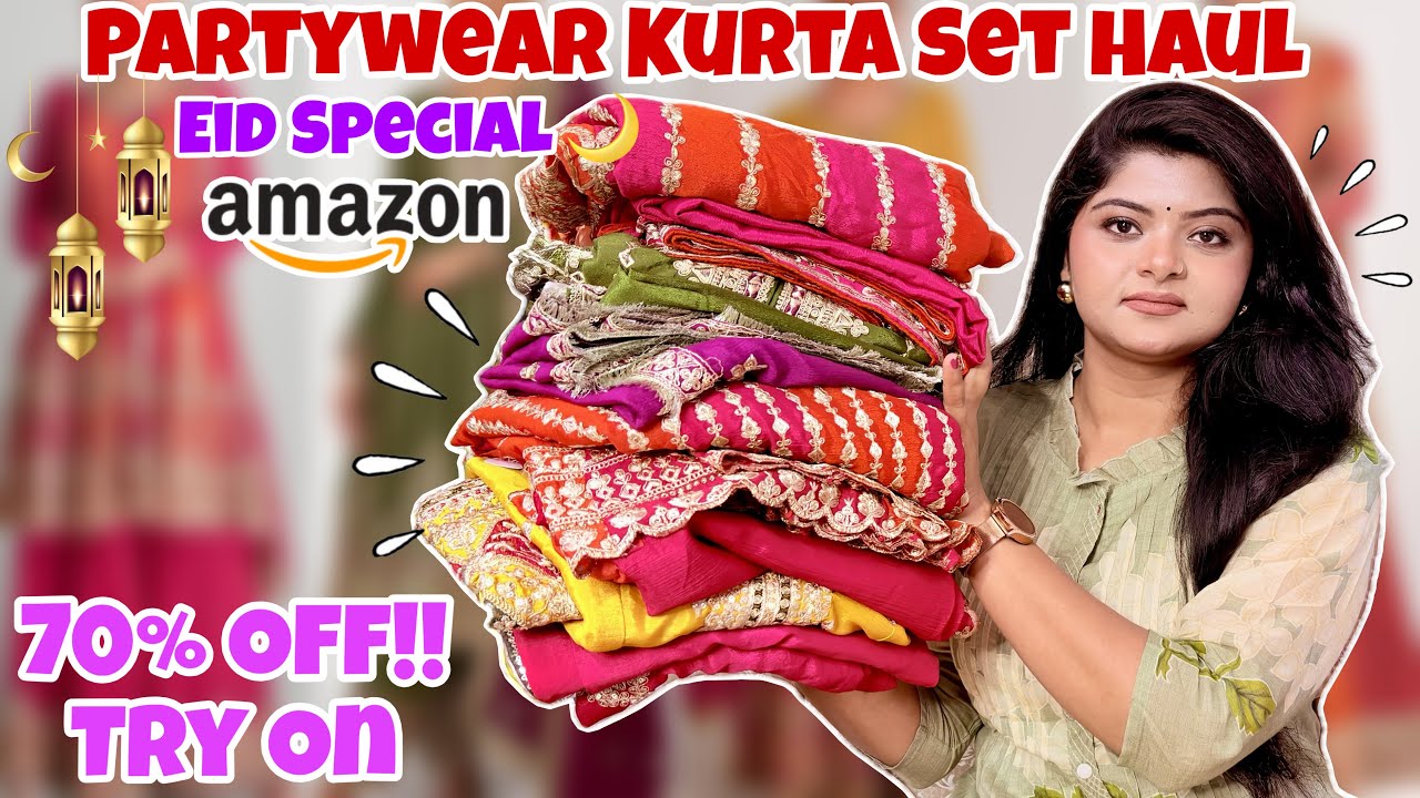 Amazon Party Wear Kurta Set Haul | Eid Special Sharara & Kurta Sets | Amazon Embroidered Kurta Set