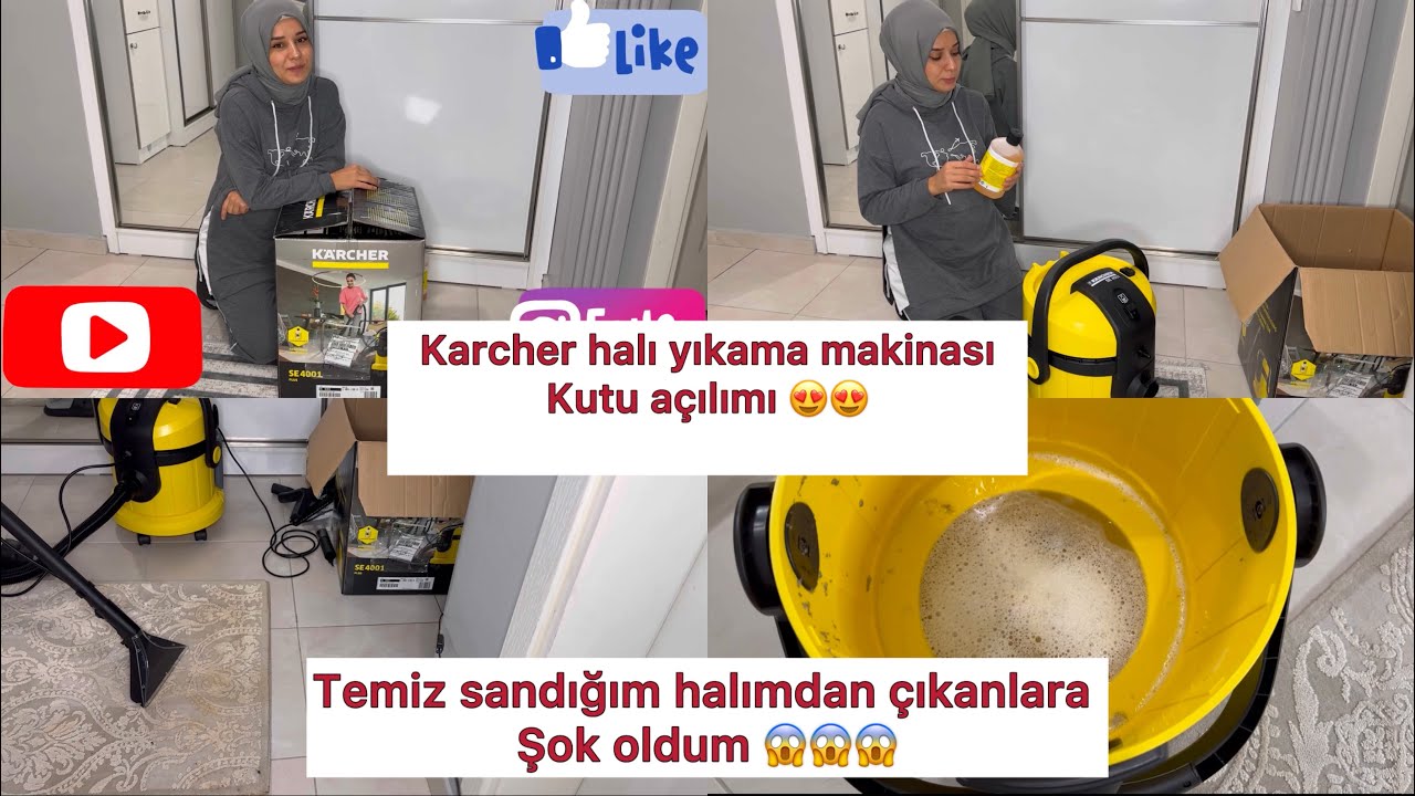 Karcher Se4001 plus limited edition halı yıkama kutu açılımı😍halıdan ￼ çıkan kire inanamadım😱