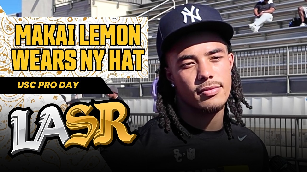 Makai Lemon Wears NEW YORK Hat at USC Pro Day! Makai Lemon Praises QB Sam Huard - USC Pro Day 2026