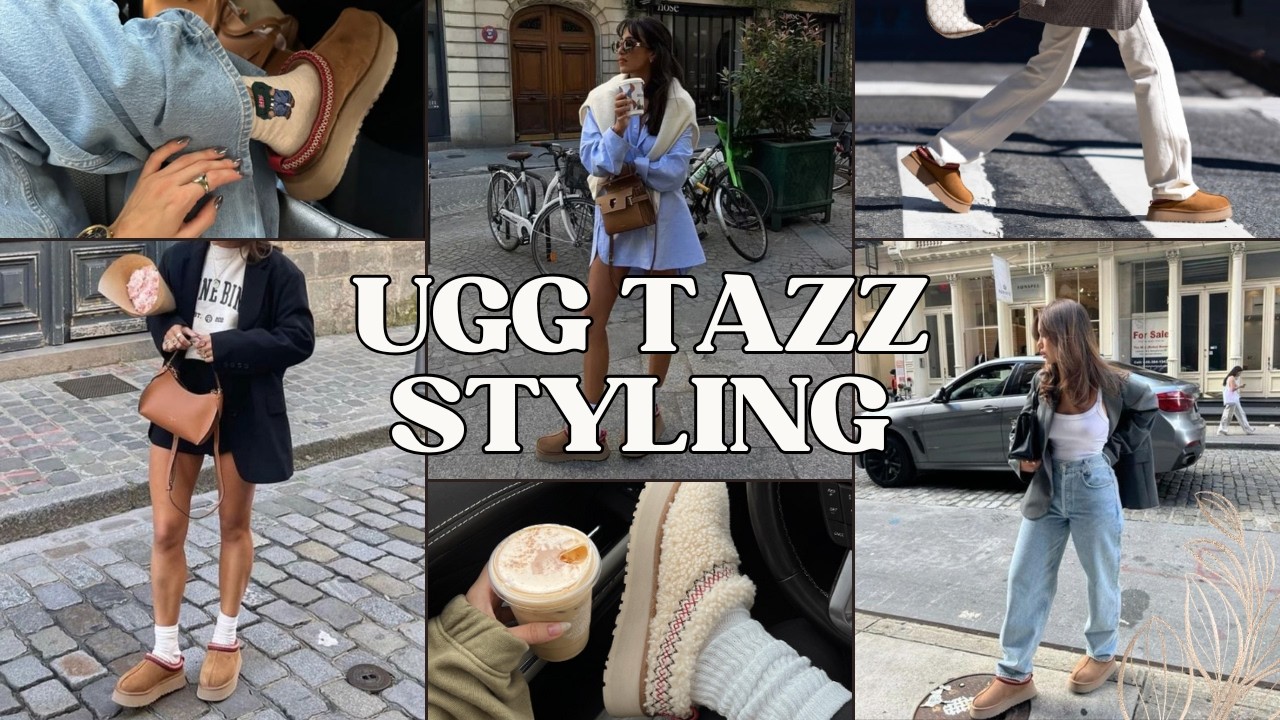 HOW TO STYLE UGG TAZZ SLIPPERS | 5 easy outfit ideas!! #uggtazz