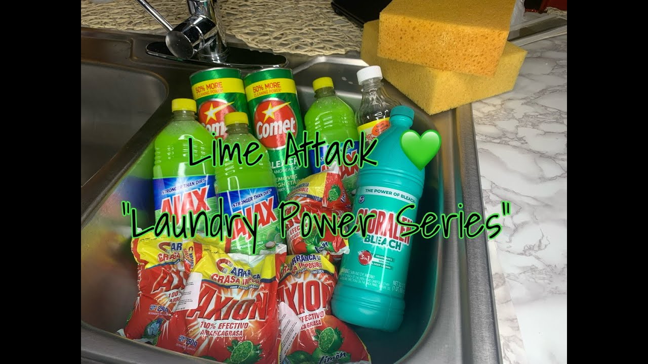 LIME ATTACK 💚 LAUNDRY POWDER SERIES | ASMR SPONGE SQUEEZING | BLEACH & PINE MILK RINSE 🥛😍