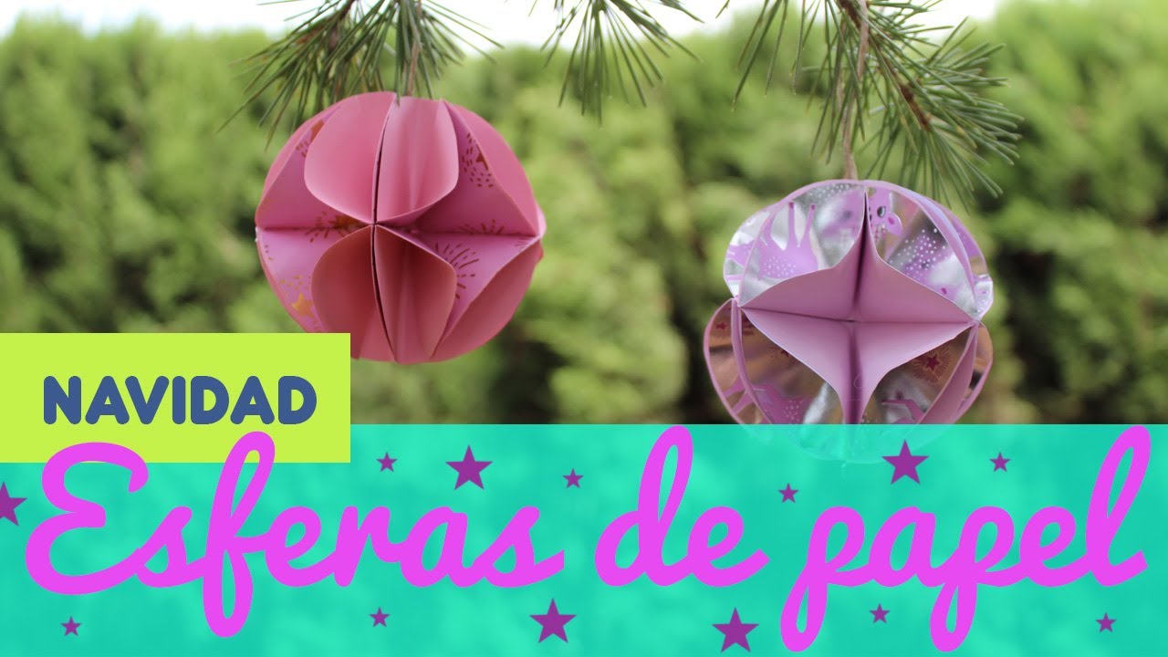 BOLAS de NAVIDAD de PAPEL 🎄🎄  Tutorial de scrapbook de esferas de papel navideñas