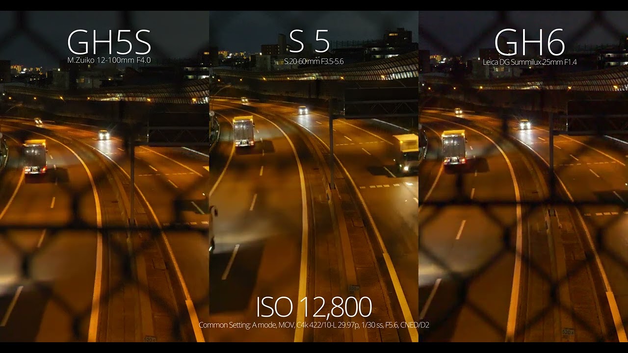 Lumix GH5S, S5, GH6 High sensitivity comparison