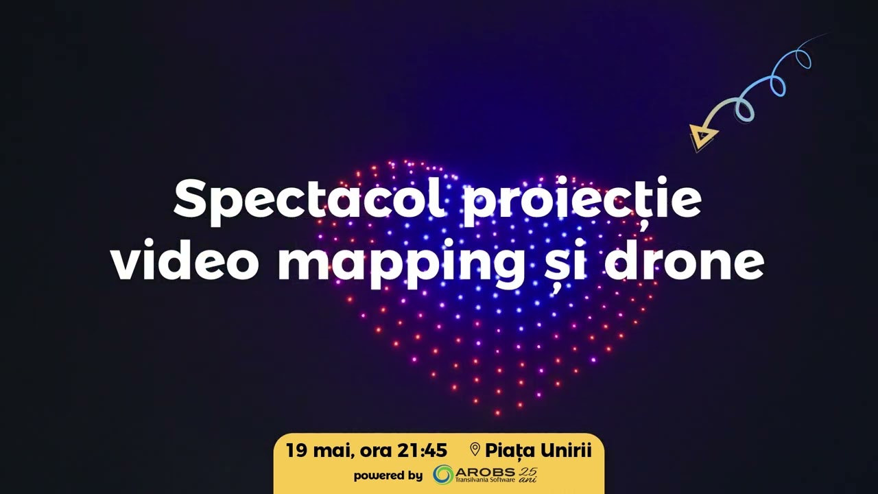 Show drone și proiecție videomapping powered by AROBS - Zilele Clujului 2023