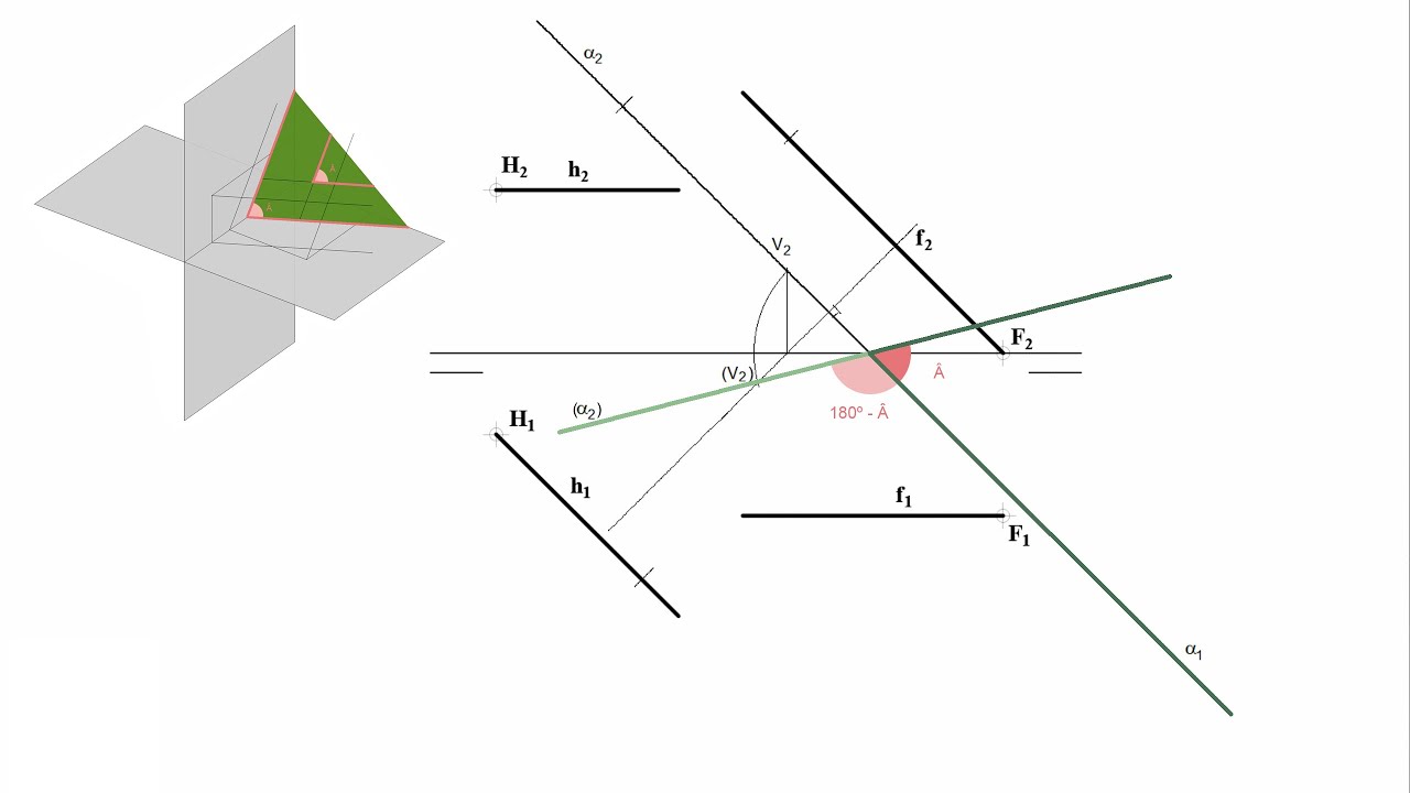Ángulo de 2 Rectas que se Cruzan en Sistema Diédrico (Horizontal y Frontal)