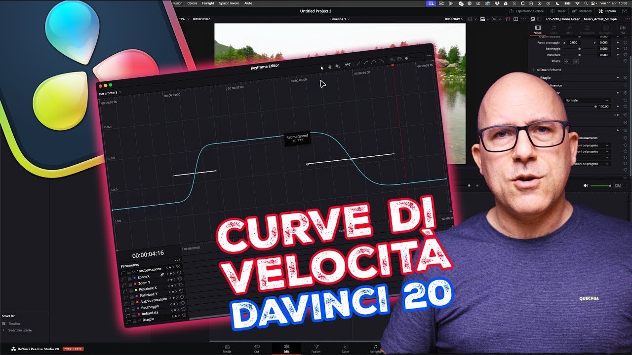 COME APPLICARE le CURVE DI VELOCITÀ su DaVinci Resolve 20! #davinciresolve #davinciresolve20