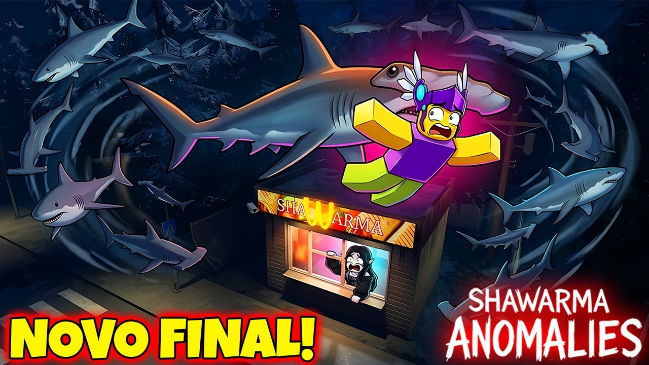 Descobrimos Novo FINAL SECRETO de TUBARÕES no Shawarma Kiosk do Roblox!