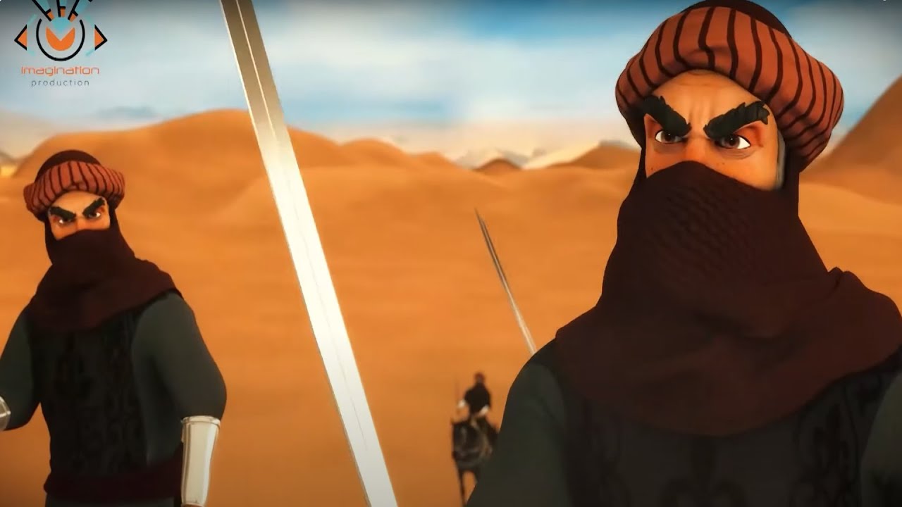 مشهد نجاة سيدنا محمد ﷺ و ابى بكر من المشركين فى غار ثور