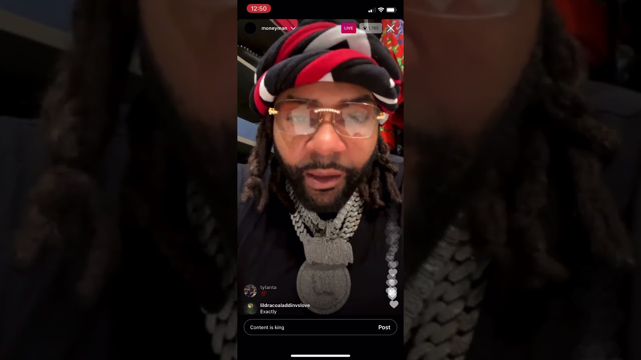 Money man Instagram live