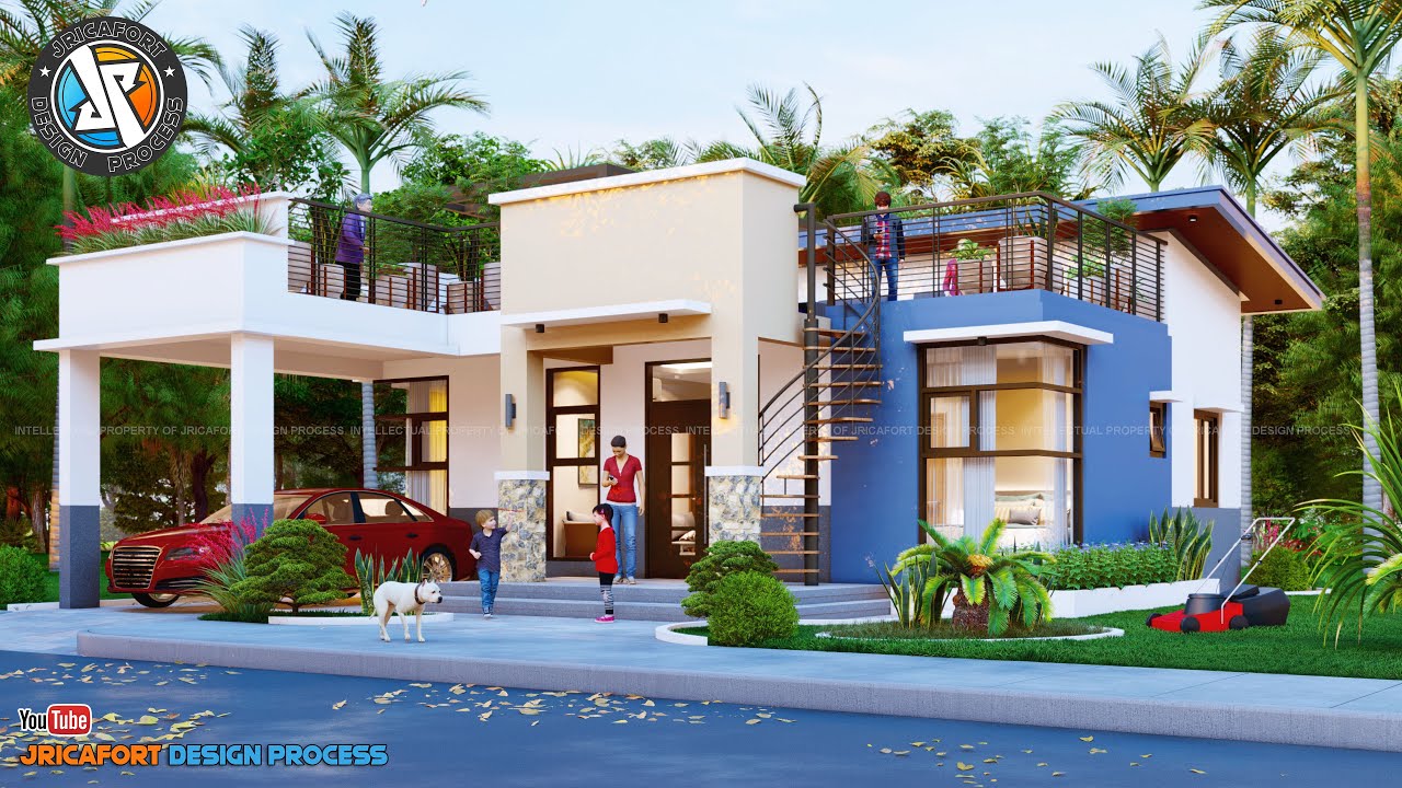 Small House Design 3 bedroom with Roof deck | (70 square mtr /753 square ft)