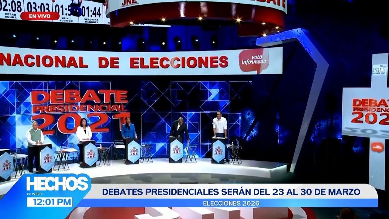 Hechos en Willax - ENE 27 - 2/3 - DEBATES PRESIDENCIALES SERÁN DEL 23 AL 30 DE MARZO | Willax