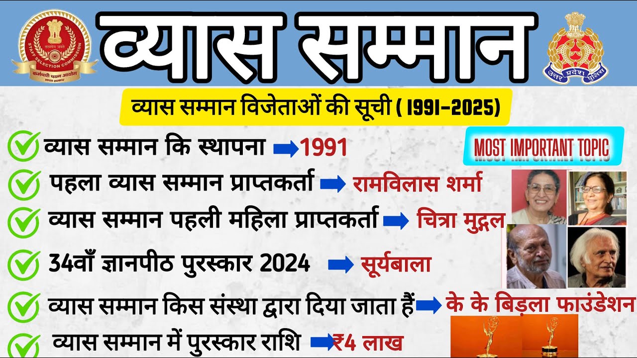 vyas samman winners list (1991-2025) | vyas samman puraskar | vyas samman puraskar 2025 |