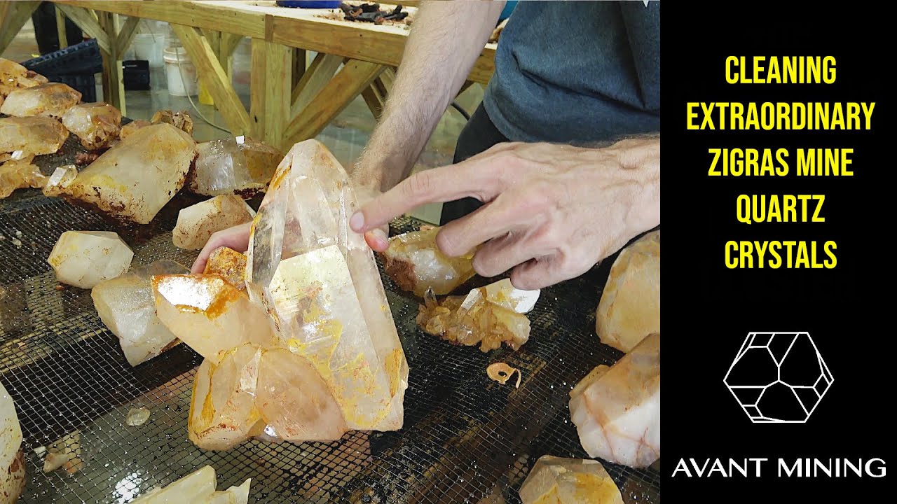 Cleaning Extraordinary Zigras Mine Quartz Crystals!