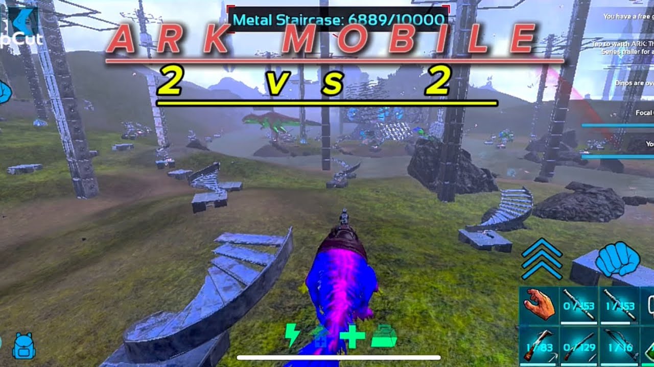 ARK MOBILE | 2 VS 2 | PVP RAID | C R Y S T A L X COUZINA