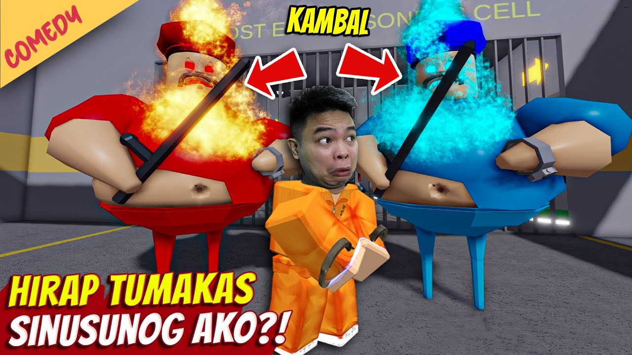 Barry Tinawag Kambal Para Sunugin Ako! - Roblox Fire vs Water Barry's Prison Run