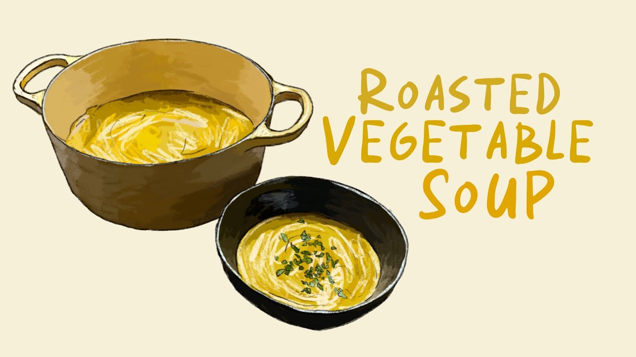 Roasted Vegetable Soup Recipe - use up your old vegetables