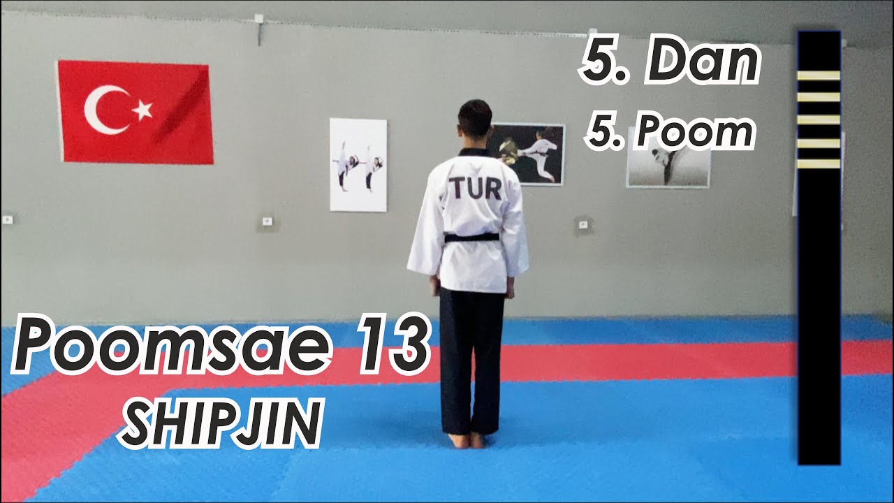 Taekwondo - Poomsae 13 SHIPJIN - shipjin -Back View-Front View&Slow motion 5. Dan Siyah Kuşak Poomse