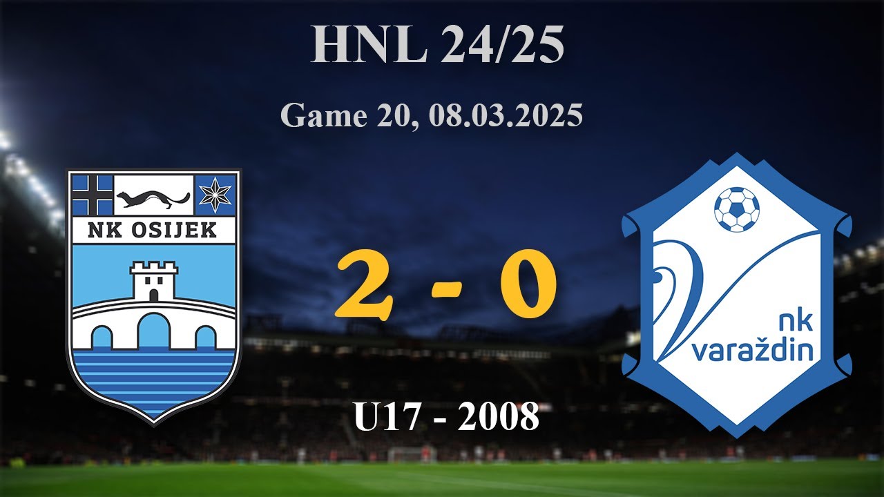 20. 2008 U17 Osijek 2-0 Varaždin, HNL 24/25, 08.03.2025 #croatiafootball #hnl