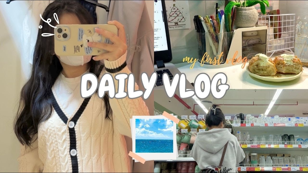 My first daily vlog | đi siêu thị, ngắm biển, làm bánh,... | a day in my life˙✧˖°📸⋆｡˚