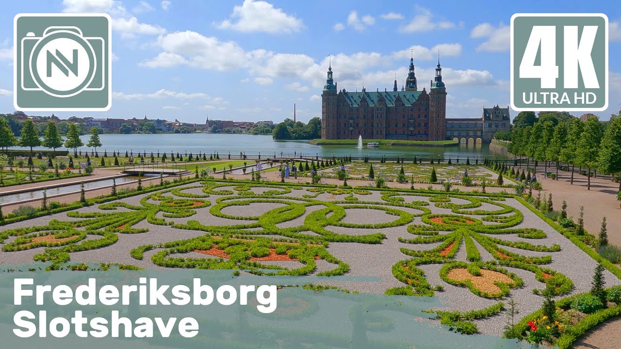 4K Virtual Walk - Frederiksborg Slotshave, Hillerød - A very nice walk around the beautiful Castle 🏰