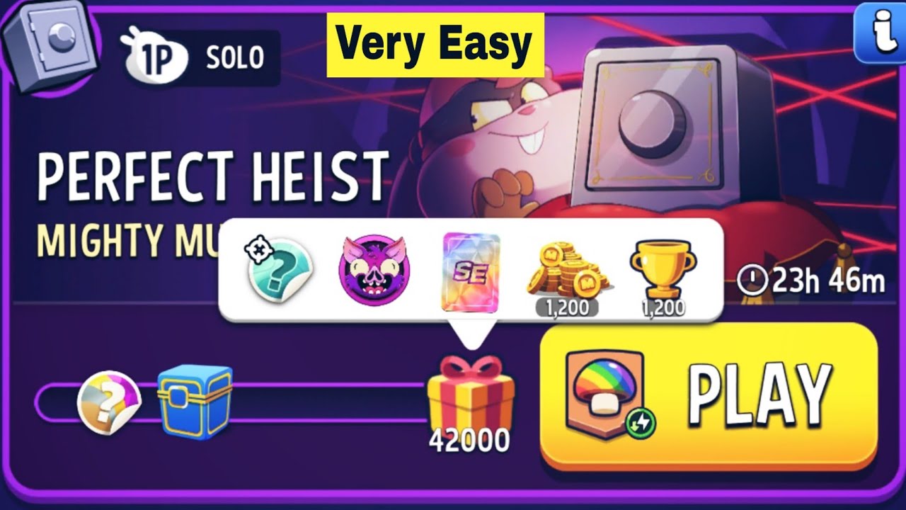mighty mushrooms perfect heist solo challenge | match masters | mighty mushrooms